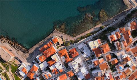 Greece - Andros.  Chora by drone