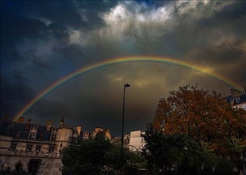 France - Paris , a day with an arc-en-ciel