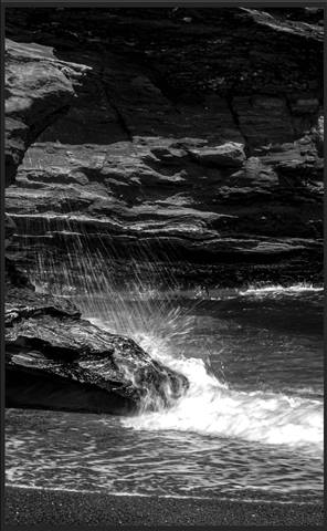 The sea.  The rocks